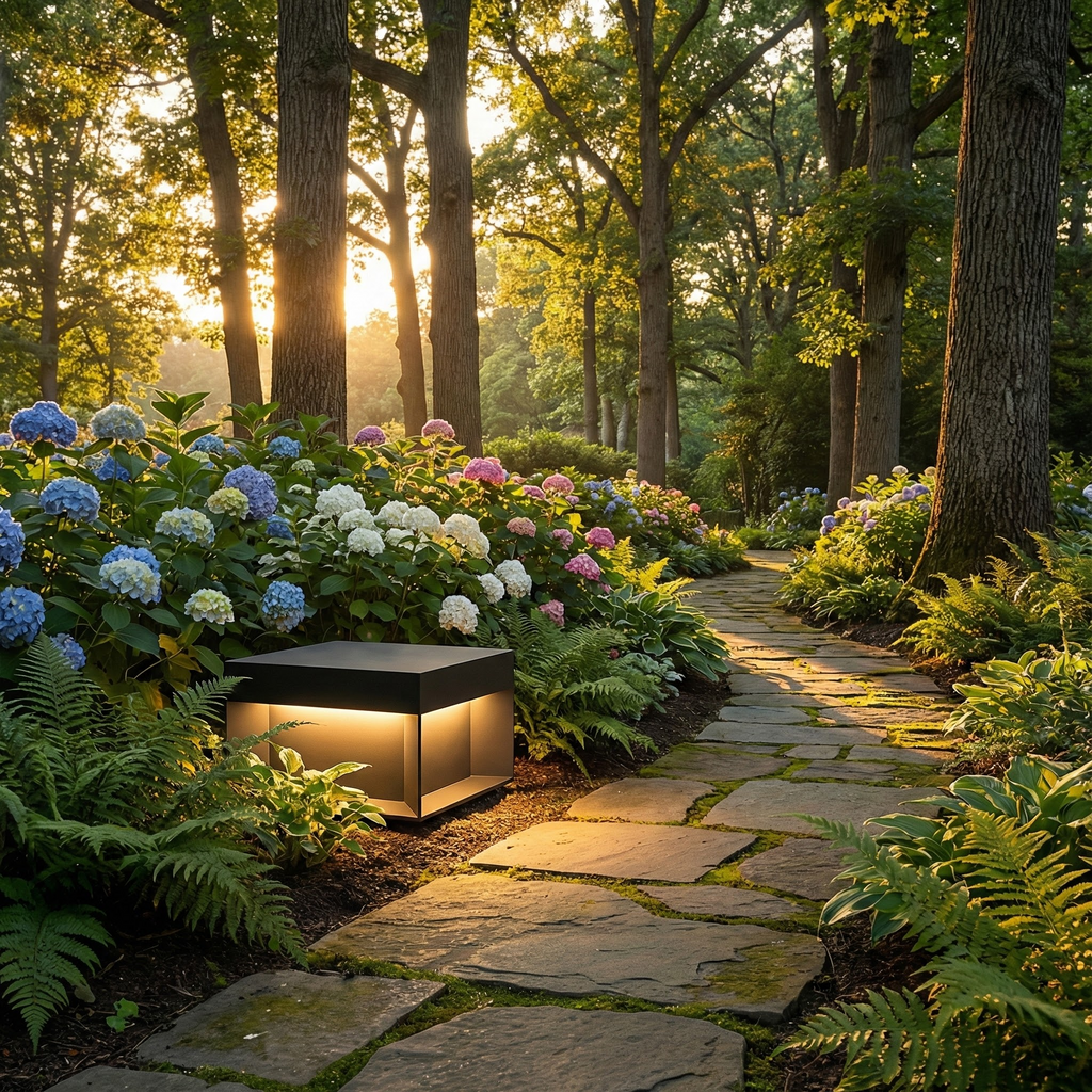 LumaCube Elegant Modern Solar Outdoor Light Fixture For Garden Spaces And Outdoor Areas Cube Design