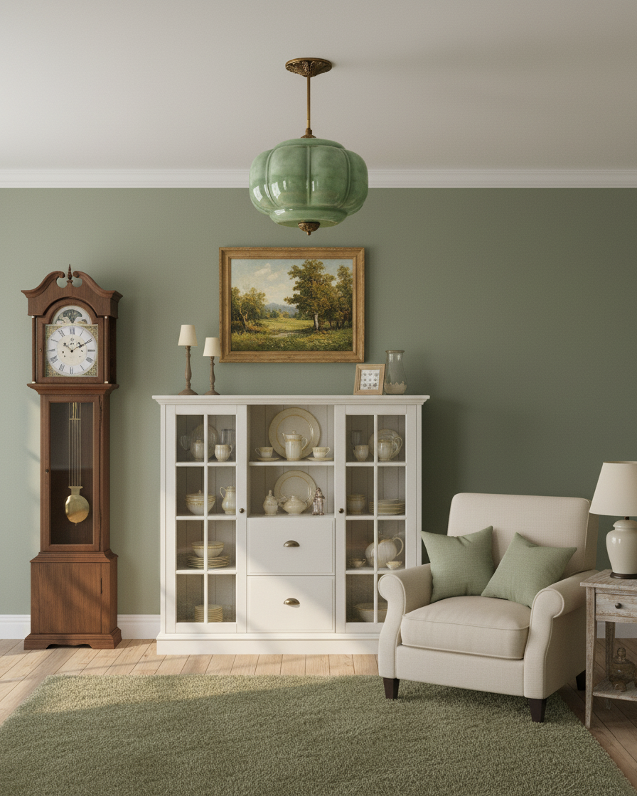 Vintage Glass Ceiling Lantern With Elegant Metal Accents