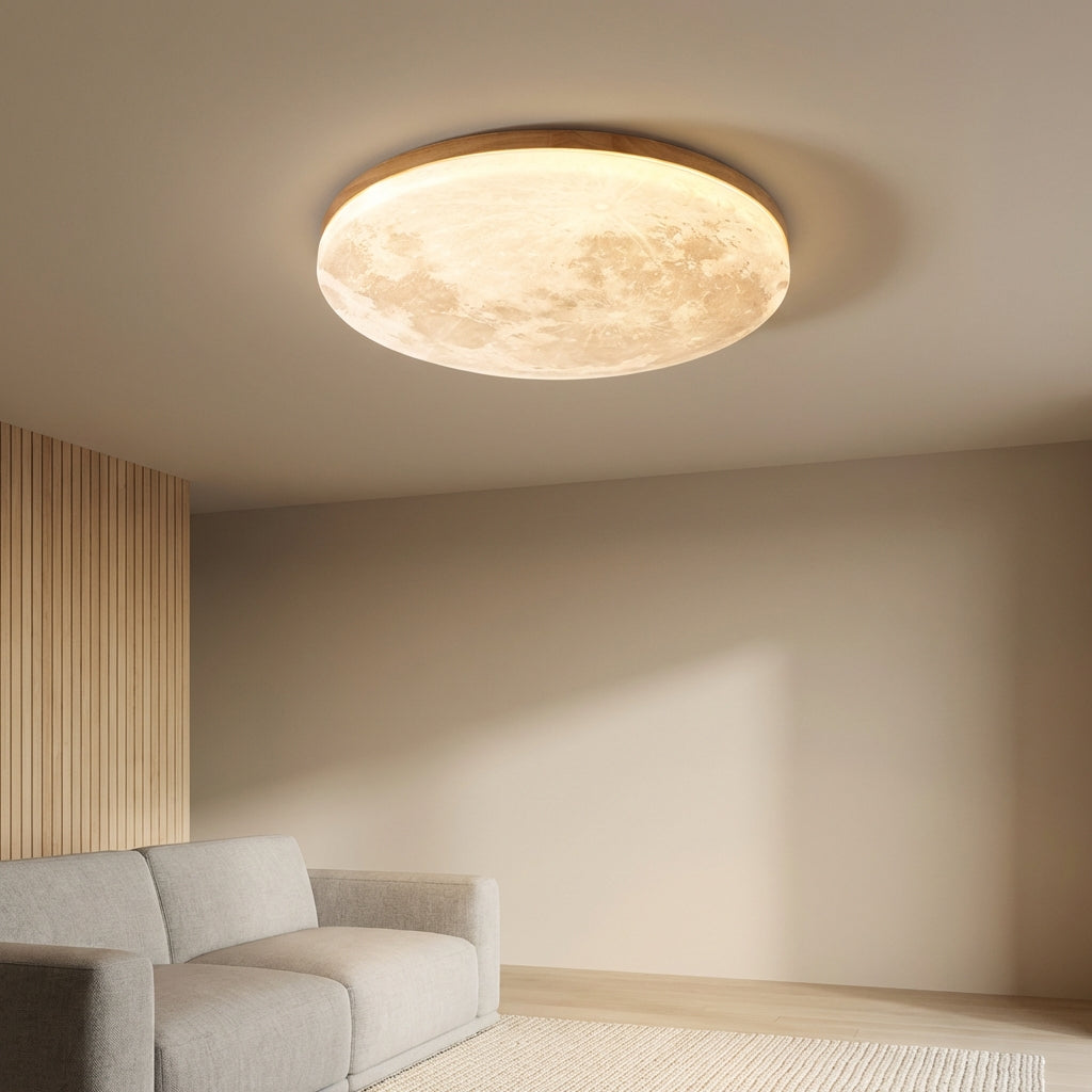 LumaQuiet Round Ceiling Mount Fixture With Soft Diffused Light For Calm Ambience