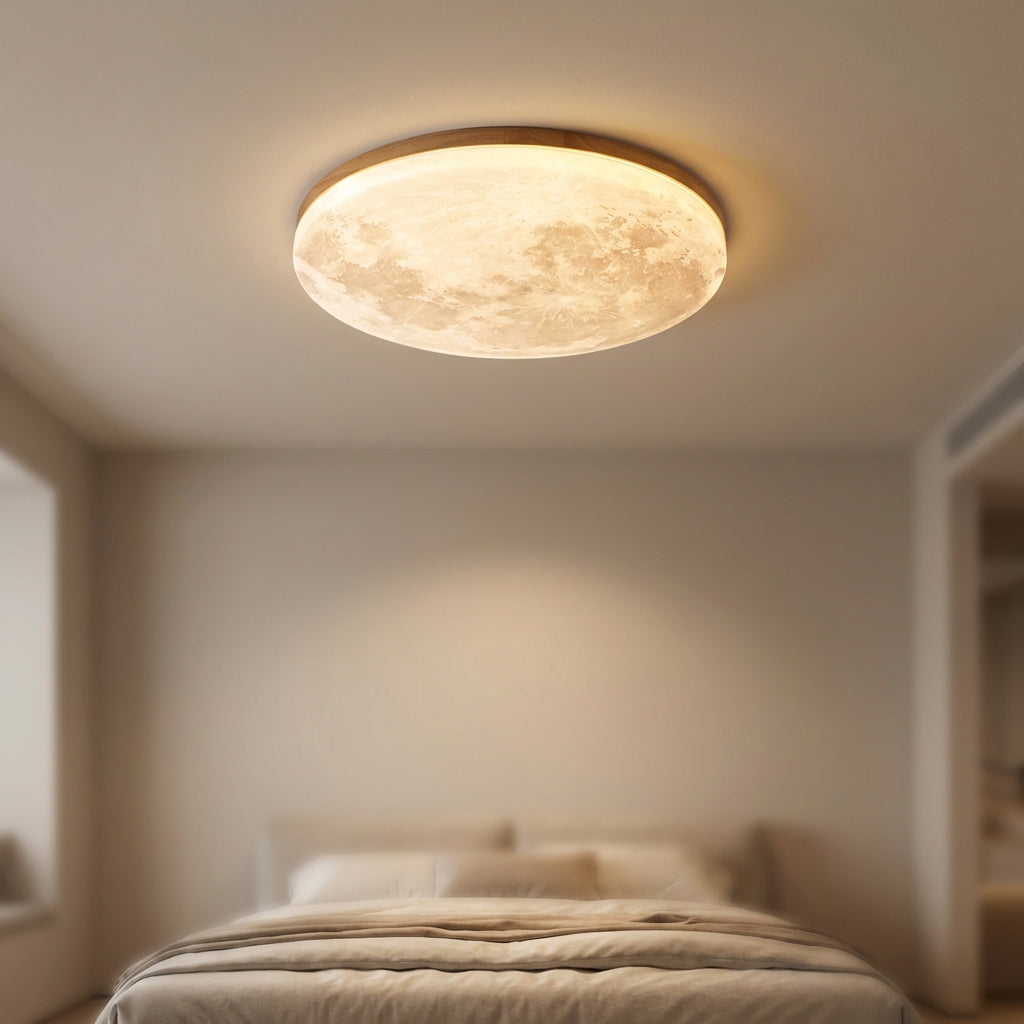 LumaQuiet Round Ceiling Mount Fixture With Soft Diffused Light For Calm Ambience