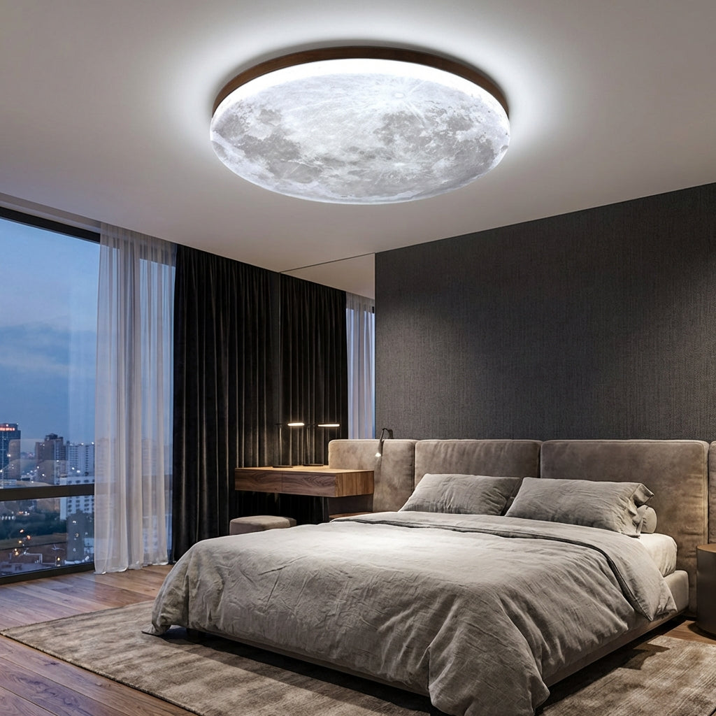 LumaQuiet Round Ceiling Mount Fixture With Soft Diffused Light For Calm Ambience