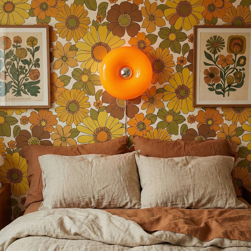 NovaLume Retro Glass Wall Sconce With Glossy Finish Mid Century Style Light Fixture