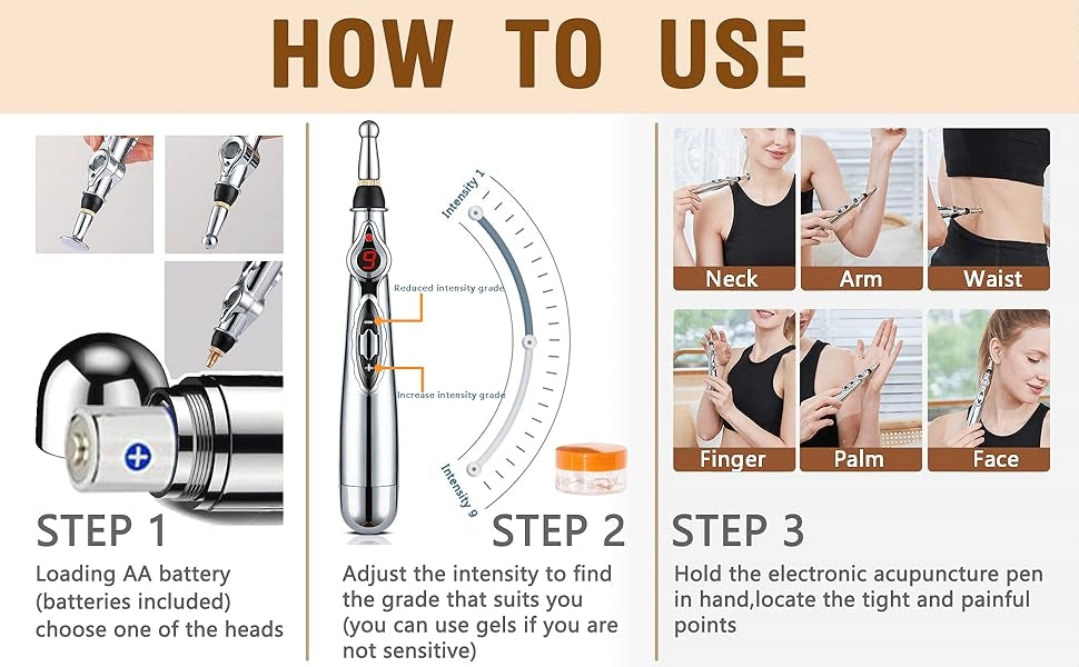 Handheld Electronic Pulse Pen — Compact Pressure Point Therapy Tool