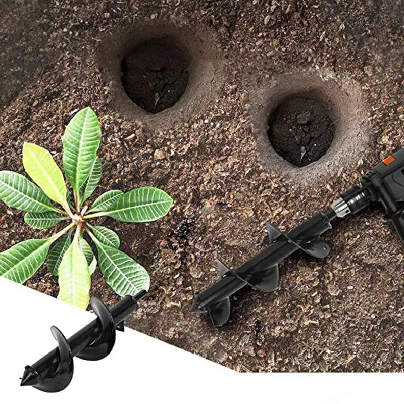 Spiral Garden Auger For Drills Creates Clean Planting Holes In Any Soil