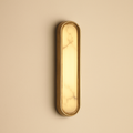 NovaLumen Elegant Alabaster Wall Sconce With Sculptural Metal Form And Ambient Glow
