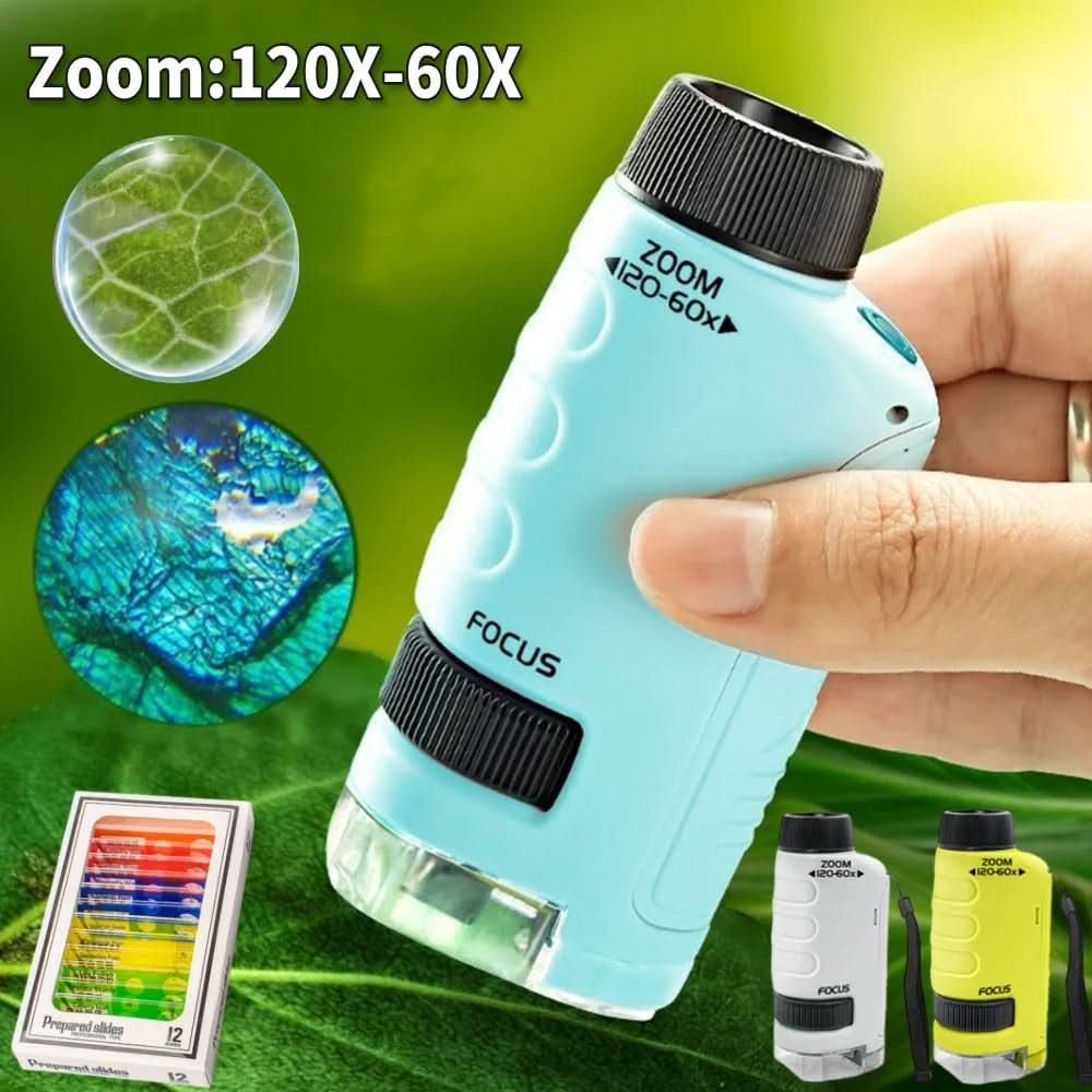 ExplorerLens Kids Microscope — 60x to 120x Magnification, Lightweight Portable Design
