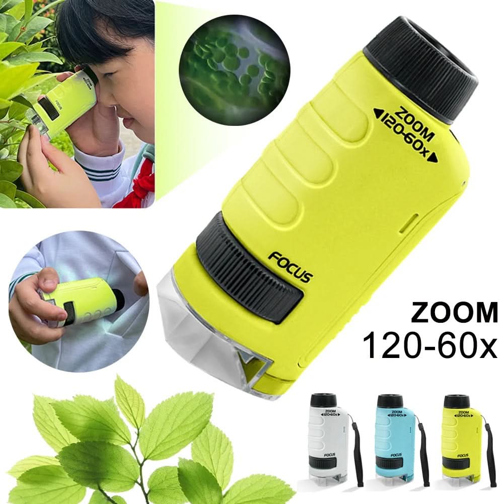 ExplorerLens Kids Microscope — 60x to 120x Magnification, Lightweight Portable Design