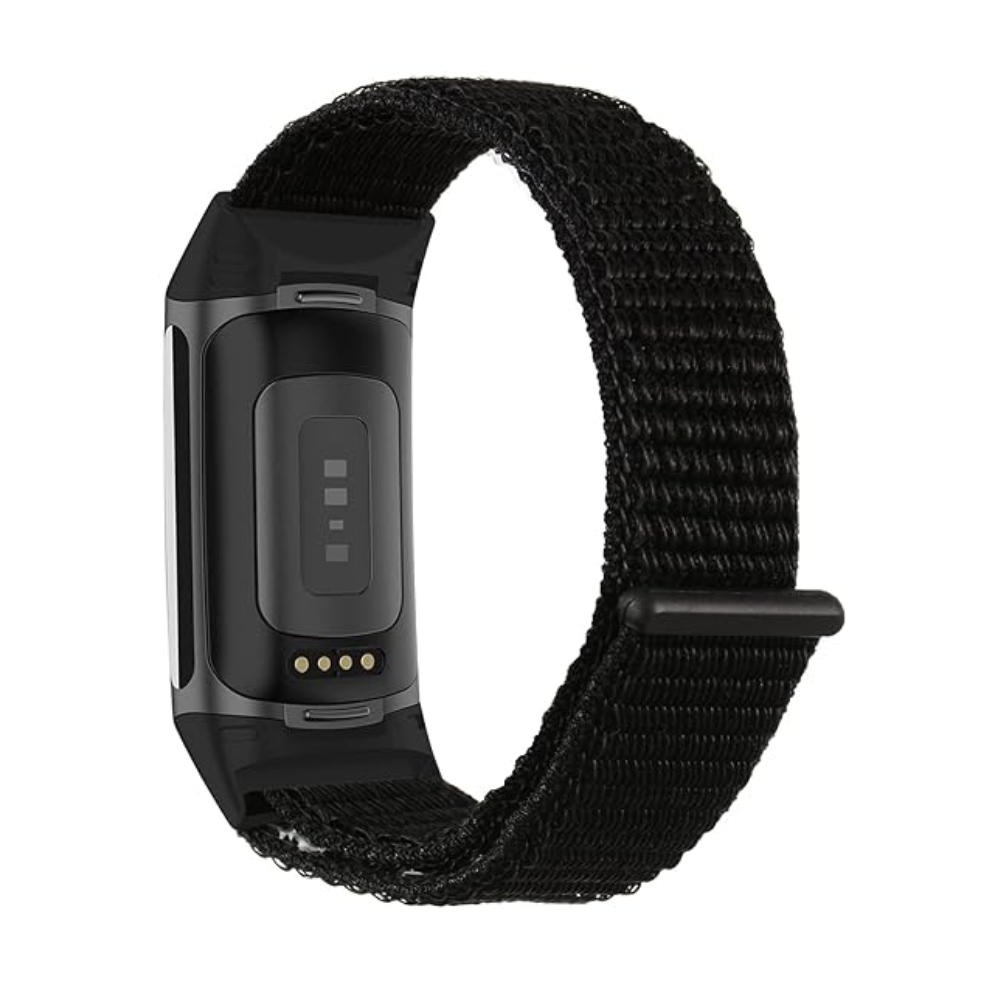 Kompatibilní černý nylonový náhradní řemínek pro Fitbit Charge 6