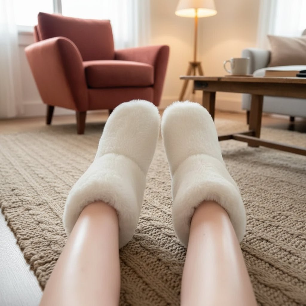 Plyšové zimní pantofle CozyNest — hřejivá vnitřní podšívka, měkká odpružená podrážka
