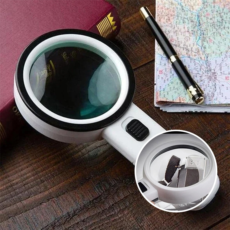LED Reading Magnifier With 30X Magnification For Seniors And Vision Challenges