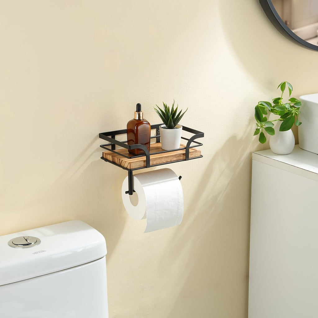 AquaNest Decorative Iron Wall Rack — Open Silhouette Bathroom Organizer