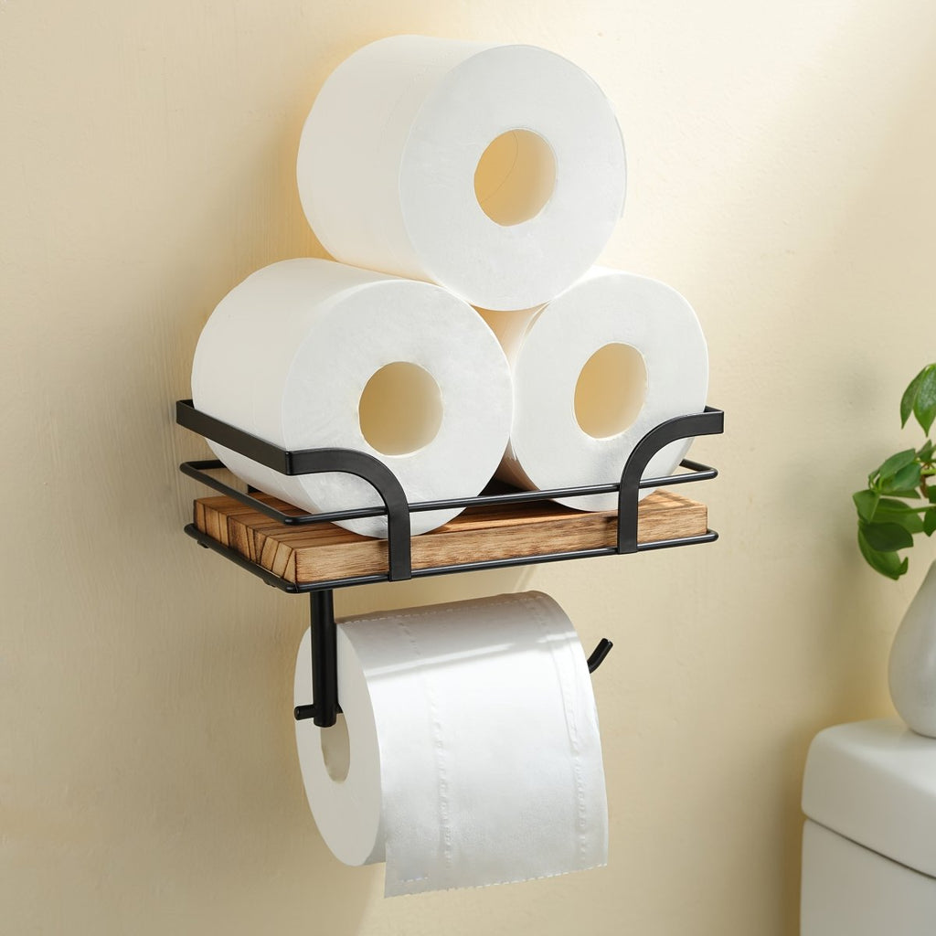 AquaNest Decorative Iron Wall Rack — Open Silhouette Bathroom Organizer