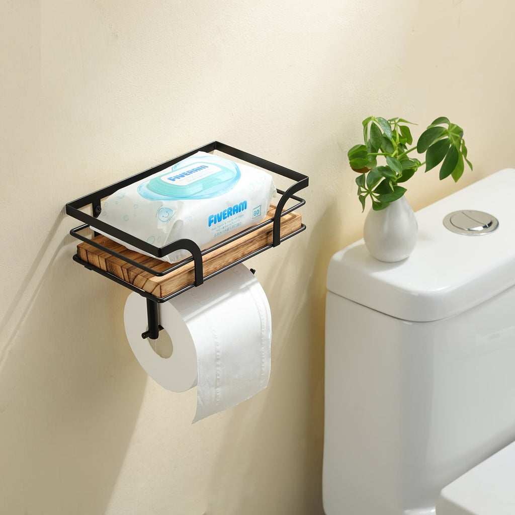 AquaNest Decorative Iron Wall Rack — Open Silhouette Bathroom Organizer