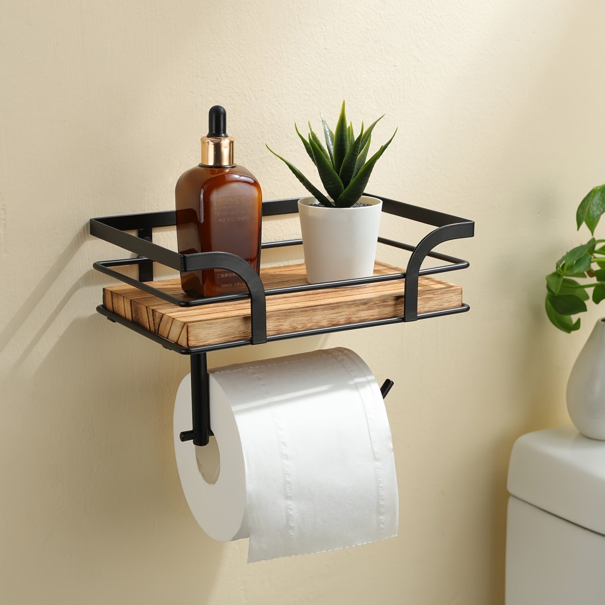 AquaNest Decorative Iron Wall Rack — Open Silhouette Bathroom Organizer