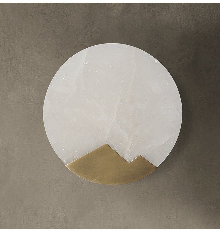 Luminux Marble Wall Light With Led And Brass Accents In Nordic Style Interiors, Elegant Lighting