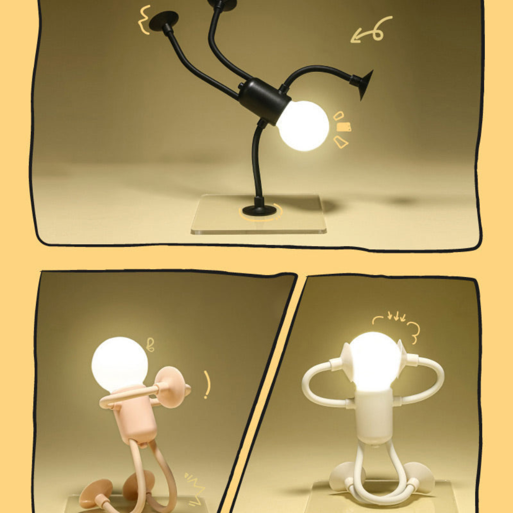LED Light Table Lamp With Flexible Arms Dimmable Ambient Light For Living Room Or Office