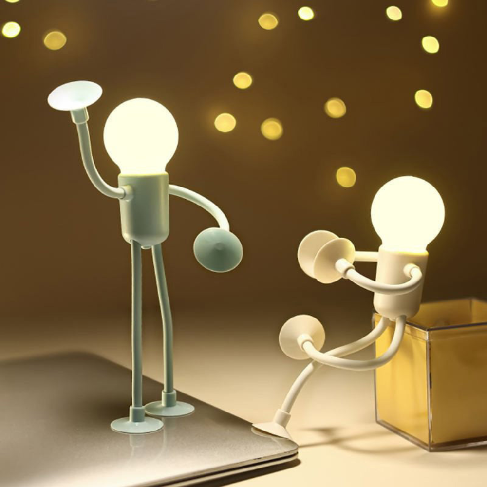 LED Light Table Lamp With Flexible Arms Dimmable Ambient Light For Living Room Or Office