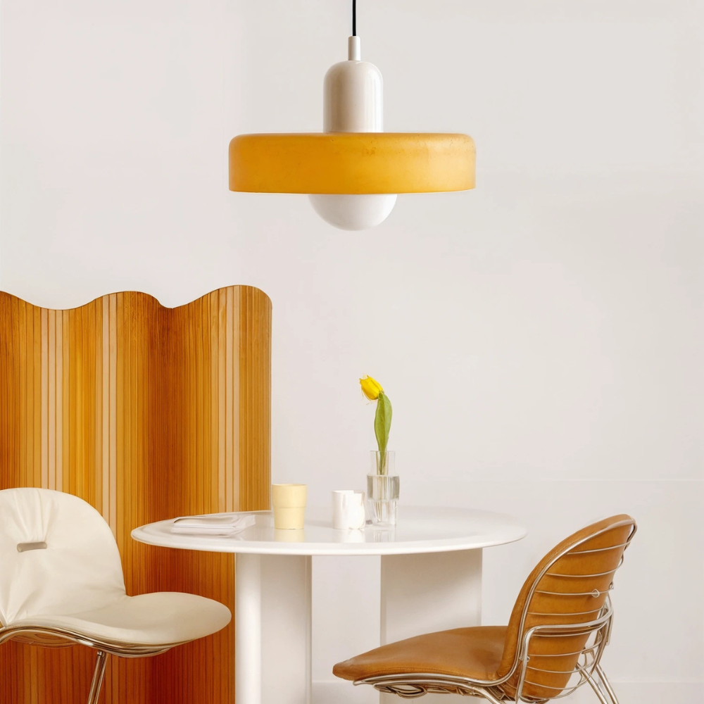 AstraLume Colored Glass Ceiling Fixture Inspired By Bauhaus For Indoor Living Spaces