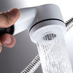 Extendable Sink Faucet With Spray Head In Chrome Black White Gold