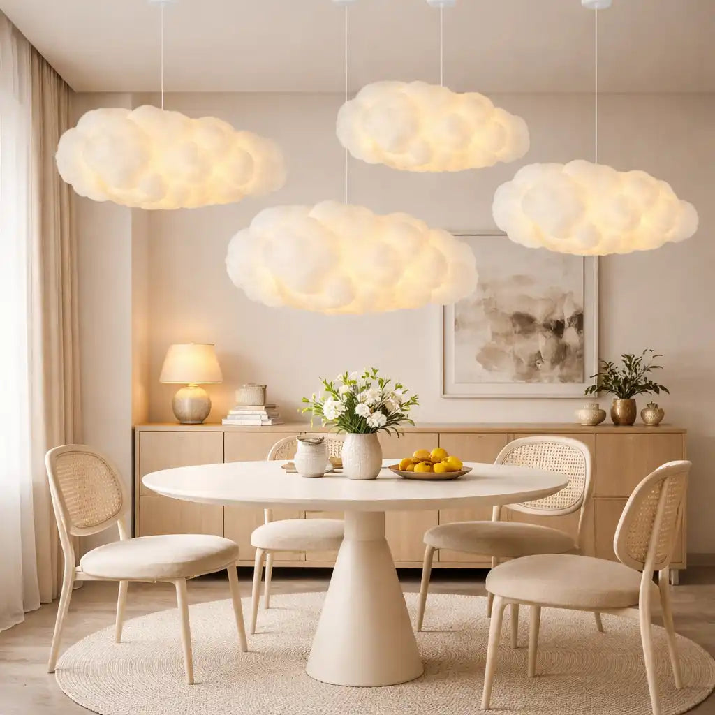 Contemporary Pendant Light With Cloudlike Silhouette For Dining Rooms And Modern Kitchen Areas