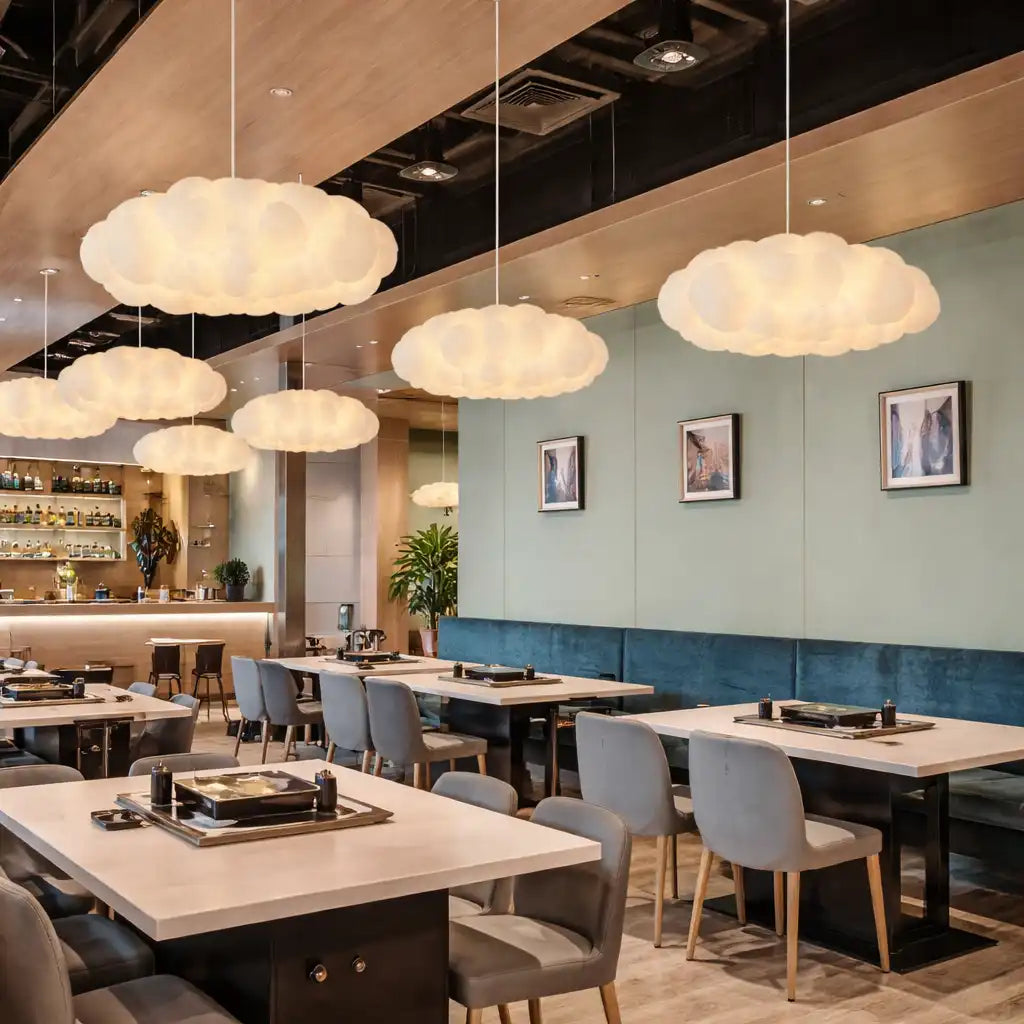 Contemporary Pendant Light With Cloudlike Silhouette For Dining Rooms And Modern Kitchen Areas