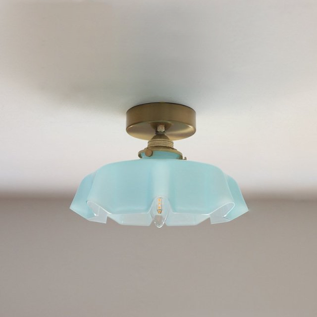 Art Deco Glass Pendant Light With Draped Glass Shade For Elegant Hallway And Living Room Decor