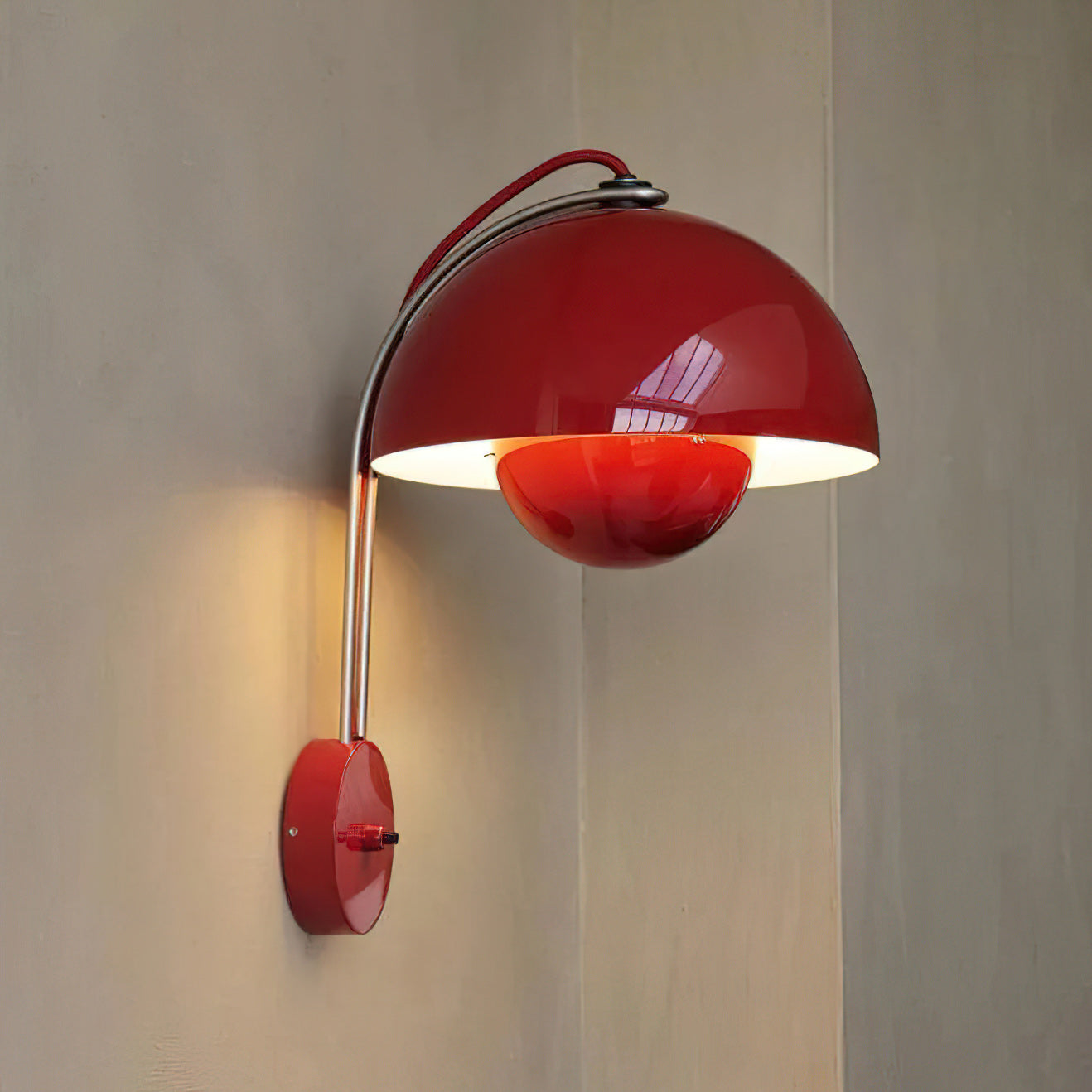 VP9 Wall Lamp With Double Dome Design In 13 Colors, Dimmable E26/E27
