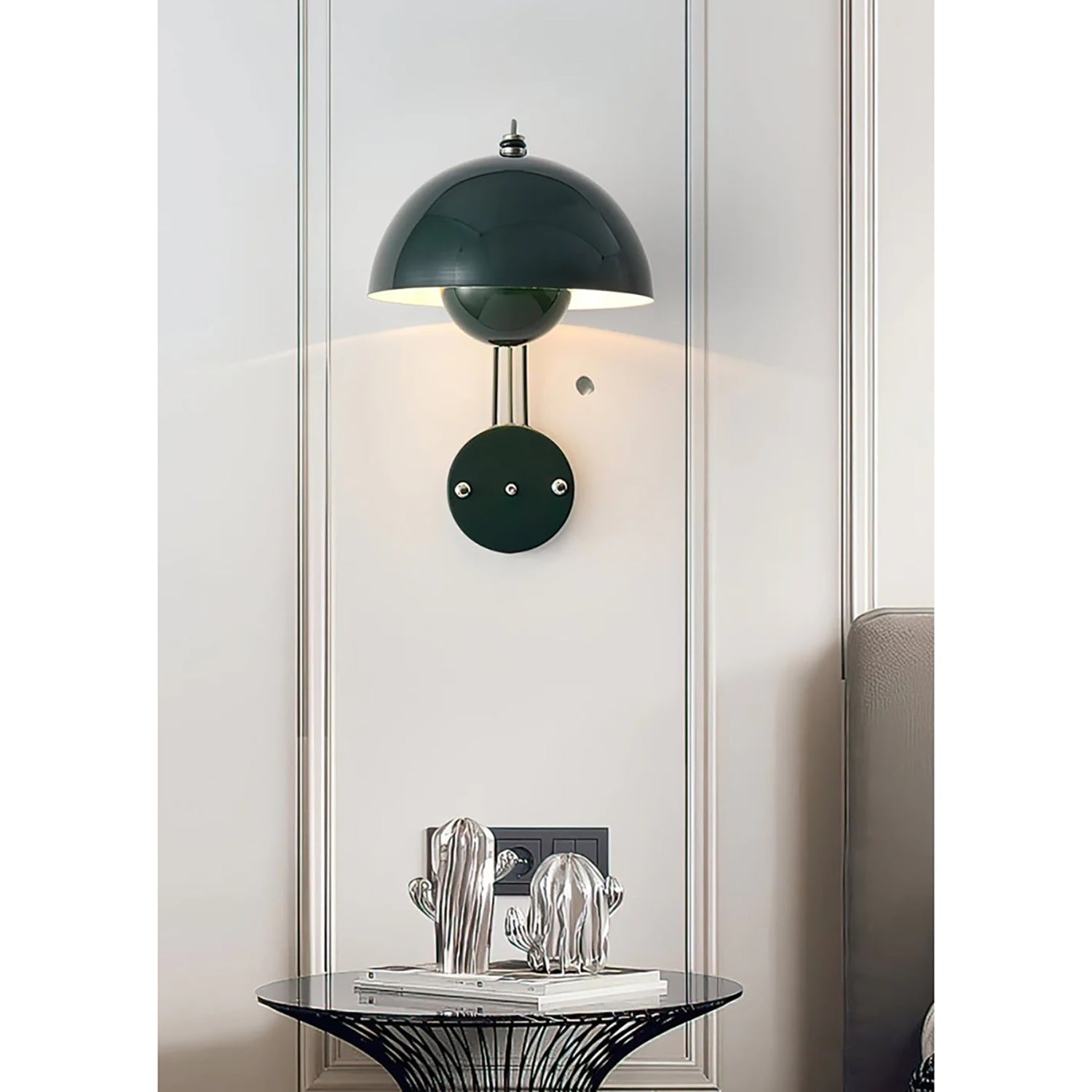 VP9 Wall Lamp With Double Dome Design In 13 Colors, Dimmable E26/E27