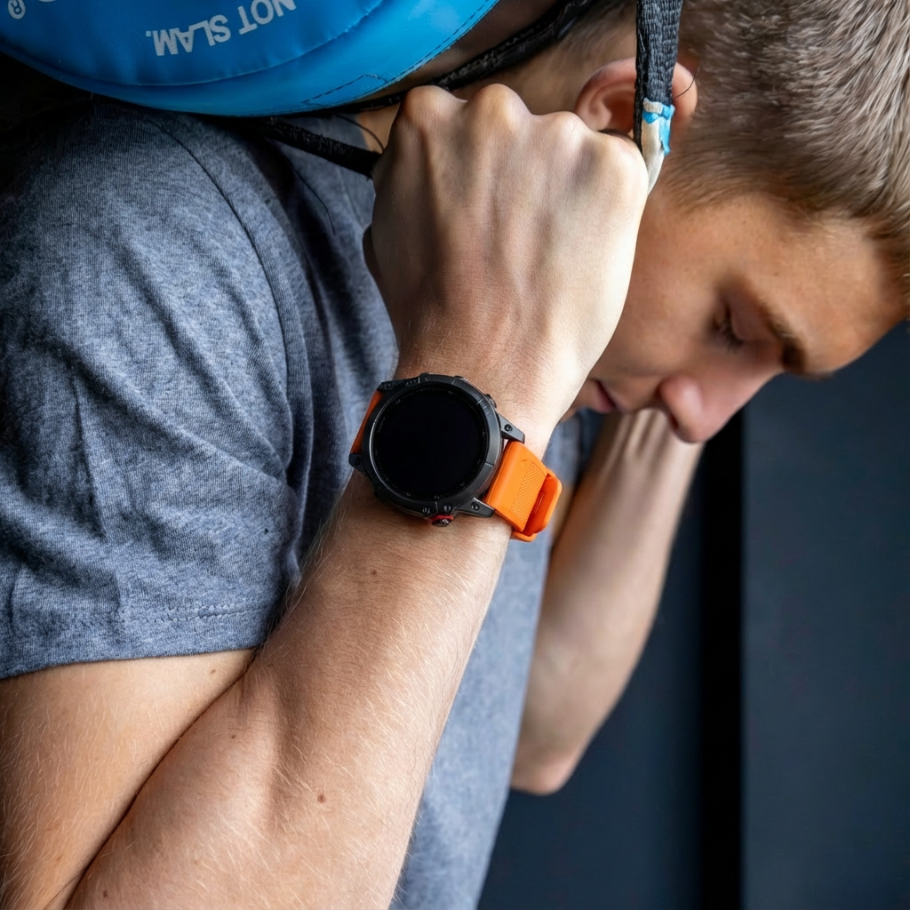 Náhradní oranžový silikonový řemínek k hodinkám Garmin Fenix 7