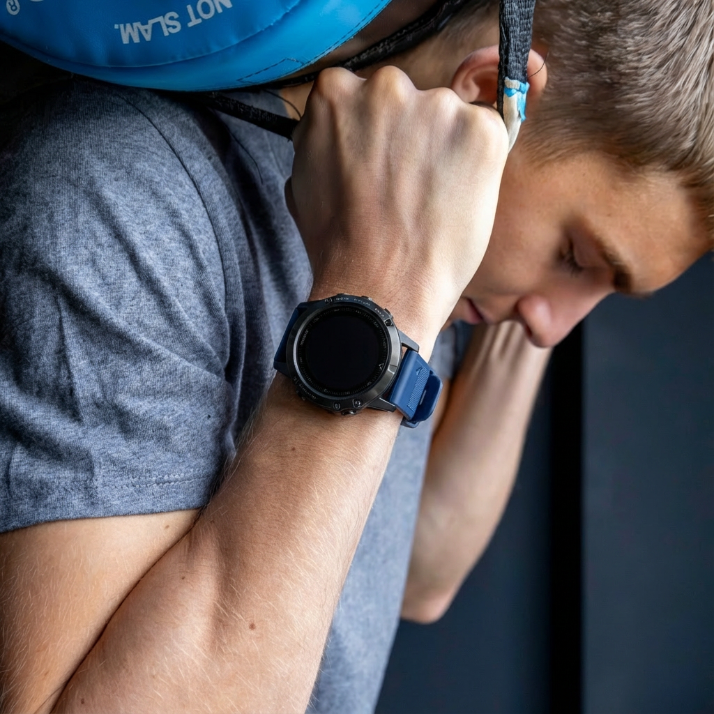 Bracelet en silicone bleu foncé pour Garmin Fenix 5 Plus et 6 Pro