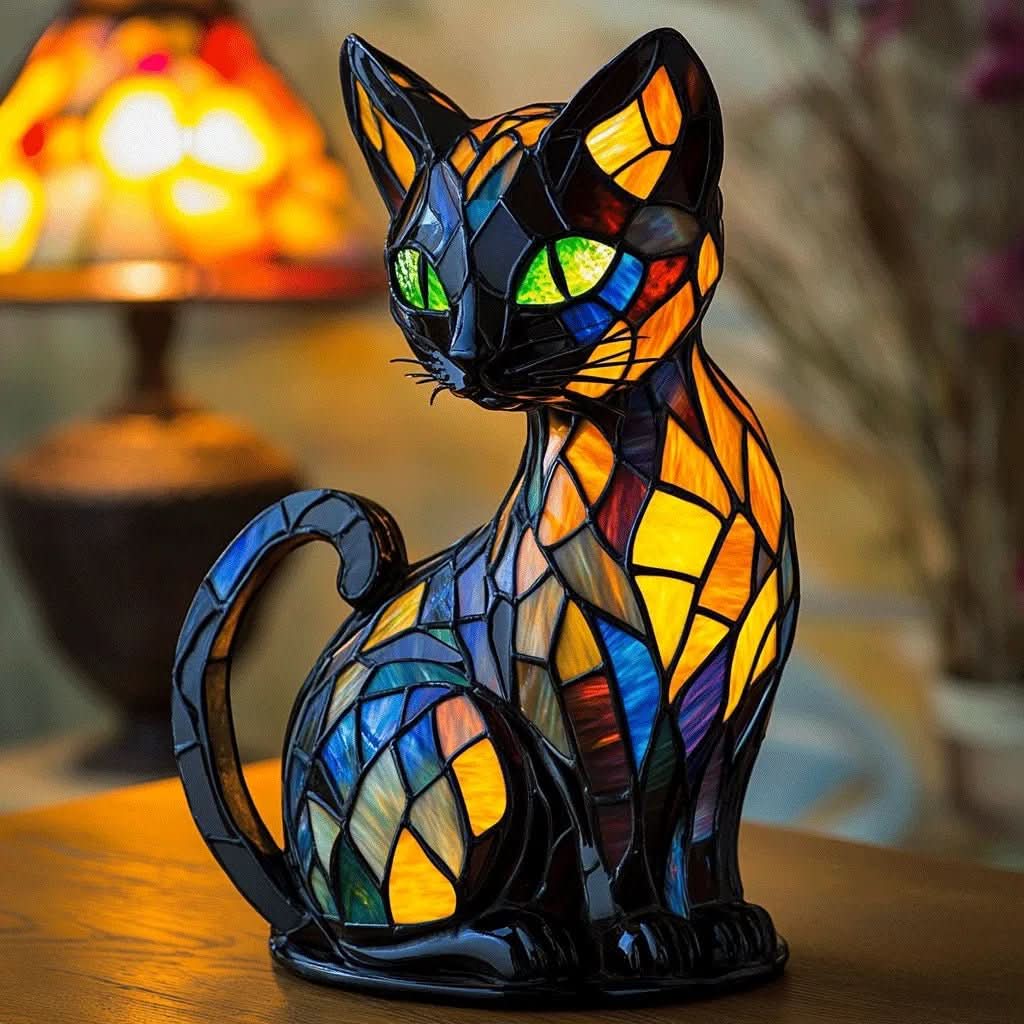 Lampka nocna dla kota NovaPurr — delikatne światło LED, charakterystyczny, zabawny design