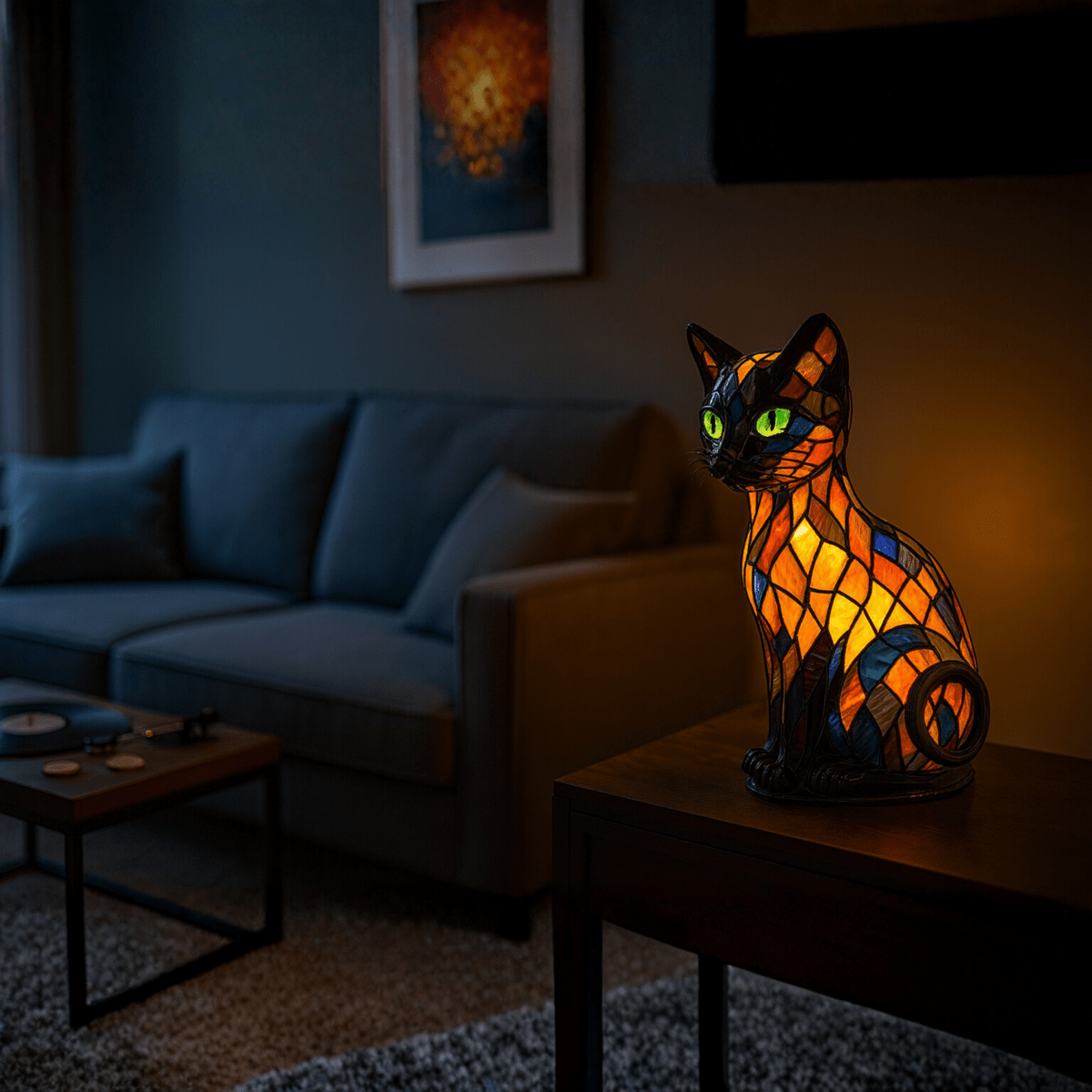 Lampka nocna dla kota NovaPurr — delikatne światło LED, charakterystyczny, zabawny design