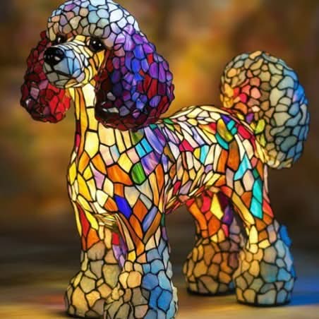 LumaPals LED-nattlampa – 15 cm hög hundrasstaty, USB-driven
