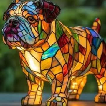 LumaPals LED-nattlampa – 15 cm hög hundrasstaty, USB-driven