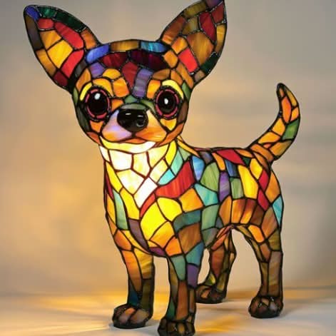 LumaPals LED-nattlampa – 15 cm hög hundrasstaty, USB-driven