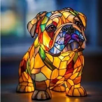LumaPals LED-nattlampa – 15 cm hög hundrasstaty, USB-driven