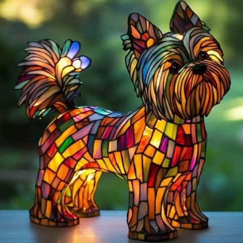 LumaPals LED-nattlampa – 15 cm hög hundrasstaty, USB-driven