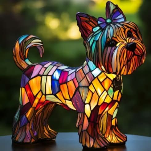 LumaPals LED-nattlampa – 15 cm hög hundrasstaty, USB-driven