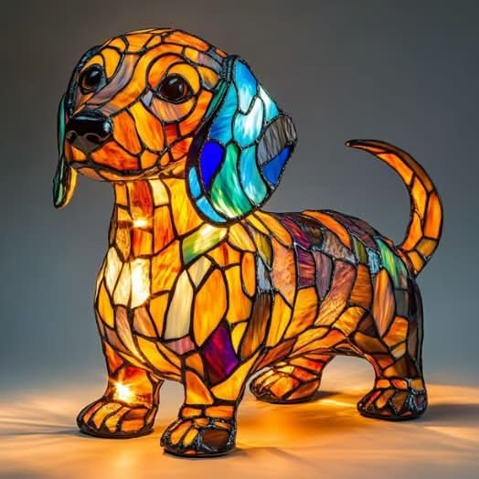 LumaPals LED-nattlampa – 15 cm hög hundrasstaty, USB-driven