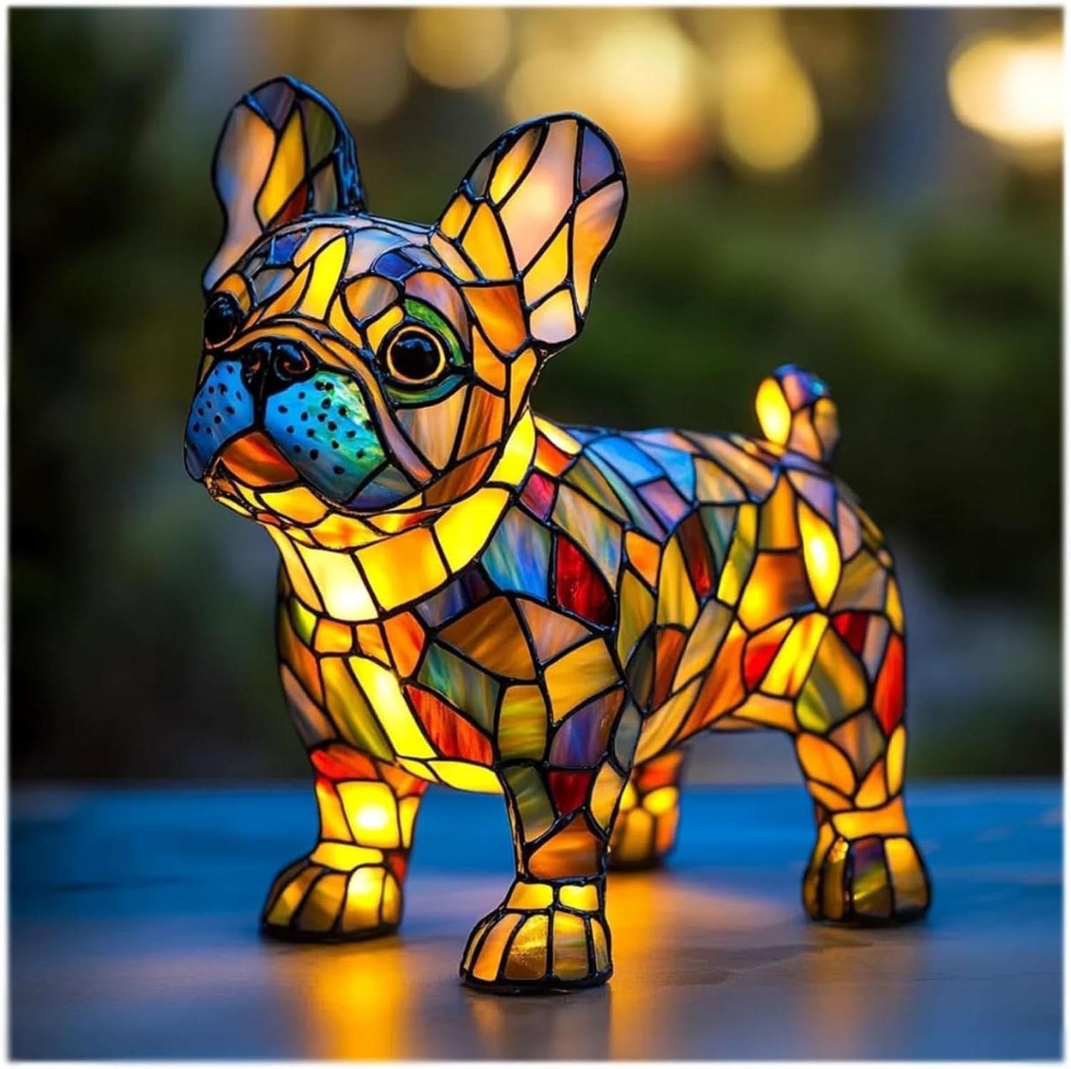 LumaPals LED-nattlampa – 15 cm hög hundrasstaty, USB-driven