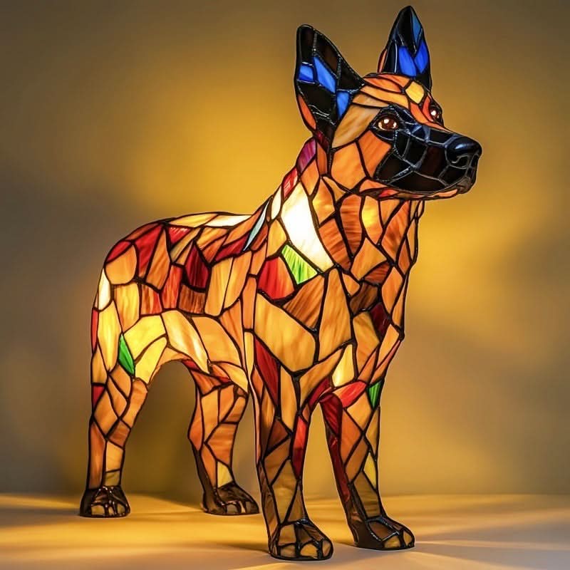 LumaPals LED-nattlampa – 15 cm hög hundrasstaty, USB-driven