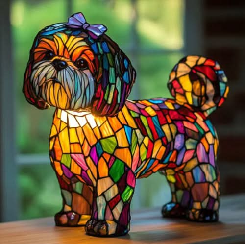 LumaPals LED-nattlampa – 15 cm hög hundrasstaty, USB-driven