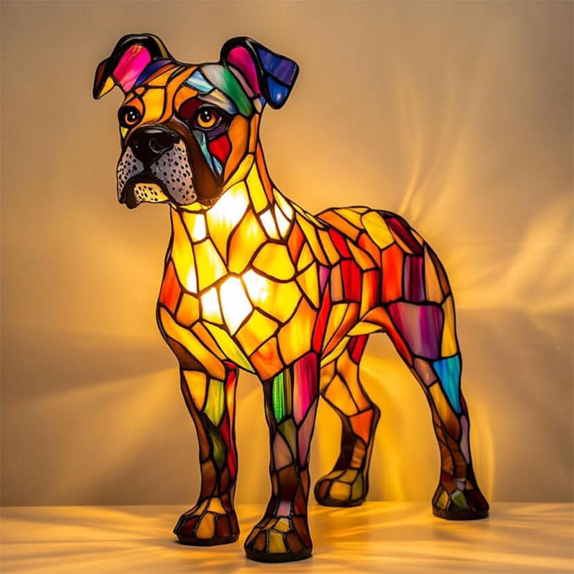 LumaPals LED-nattlampa – 15 cm hög hundrasstaty, USB-driven
