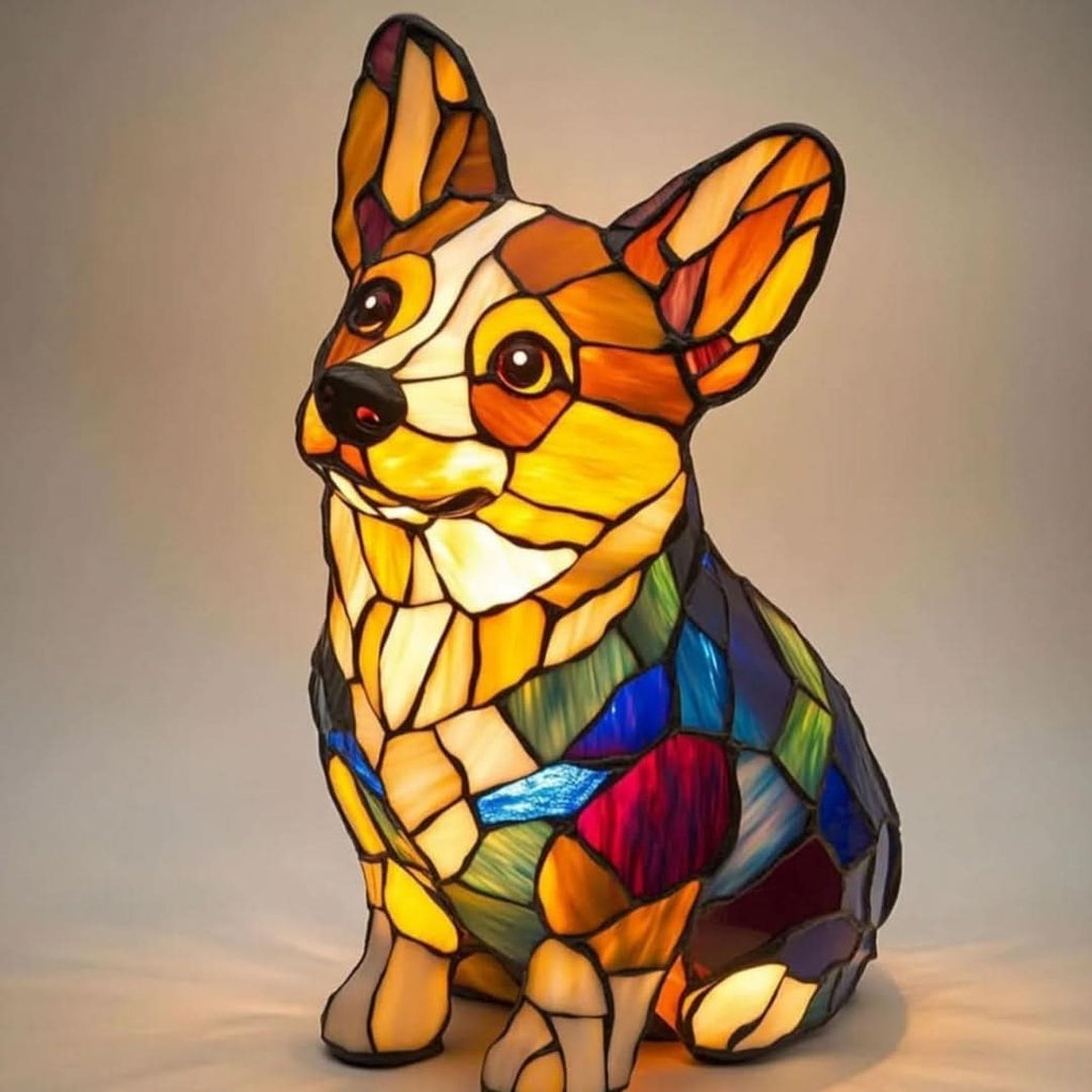 LumaPals LED-nattlampa – 15 cm hög hundrasstaty, USB-driven