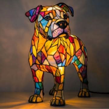 LumaPals LED-nattlampa – 15 cm hög hundrasstaty, USB-driven