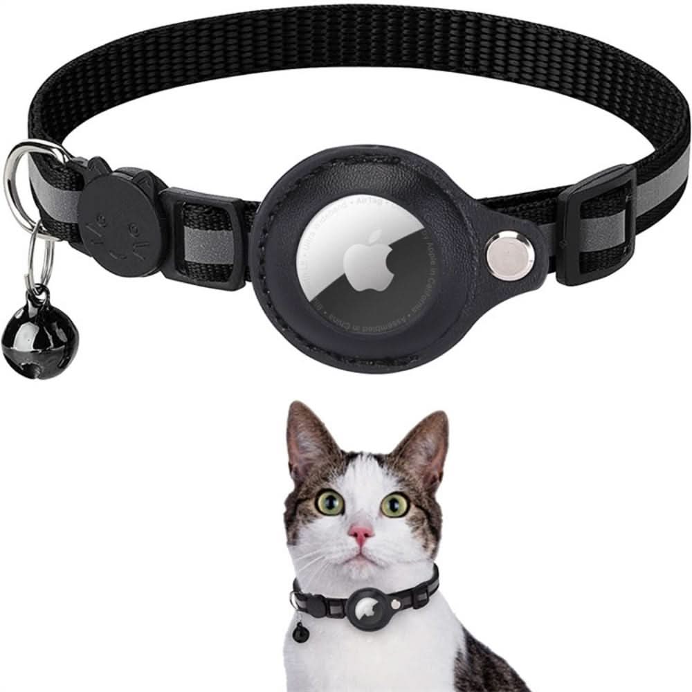 Collar rastreador GPS para gatos WhiskGuard — detalles reflectantes y hebilla de liberación rápida