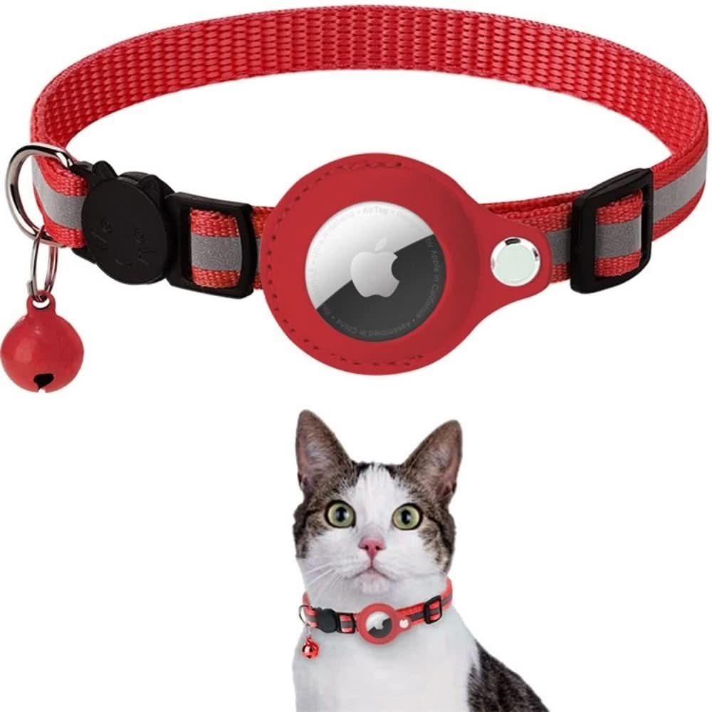 Collar rastreador GPS para gatos WhiskGuard — detalles reflectantes y hebilla de liberación rápida