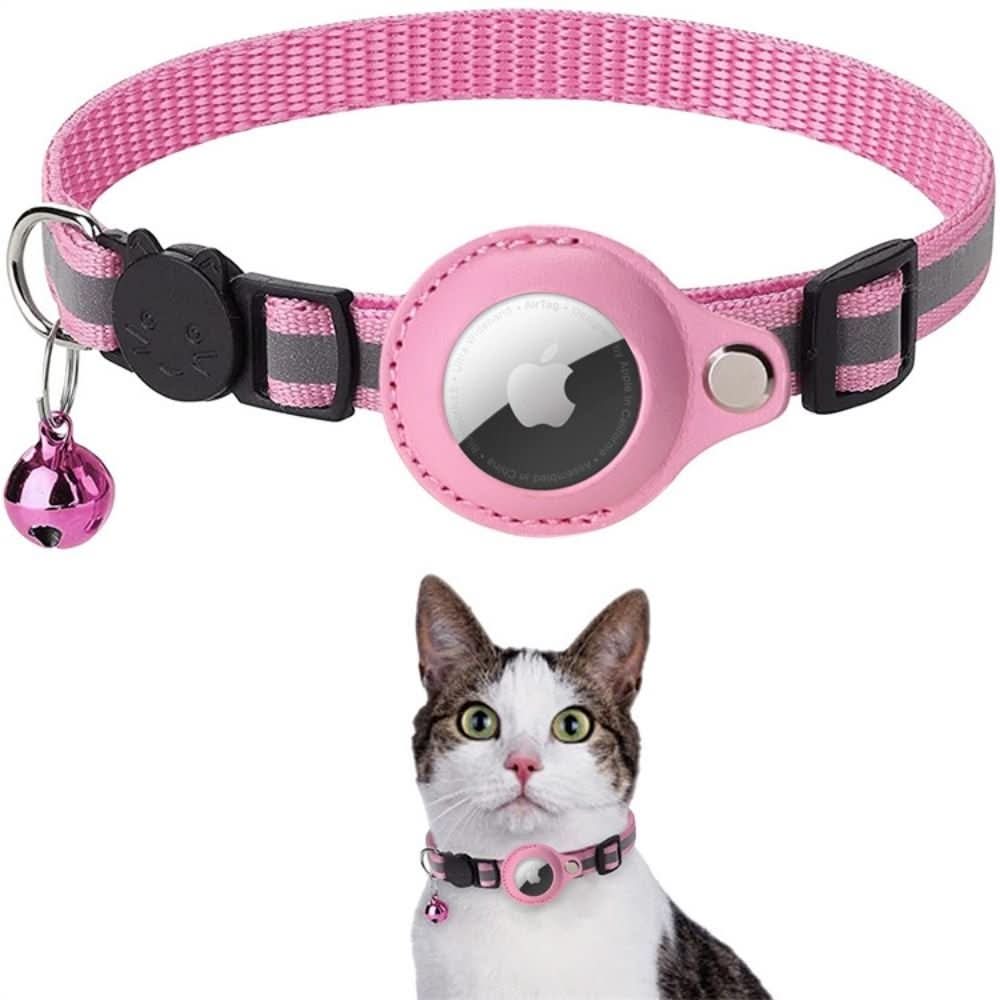 Collar rastreador GPS para gatos WhiskGuard — detalles reflectantes y hebilla de liberación rápida