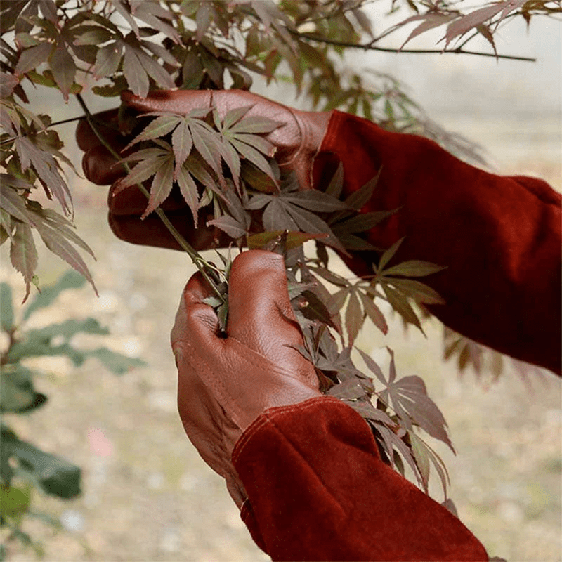 Guantes de jardinería resistentes TerraGuard — Banda elástica en la muñeca, pulgares y dedos con doble costura
