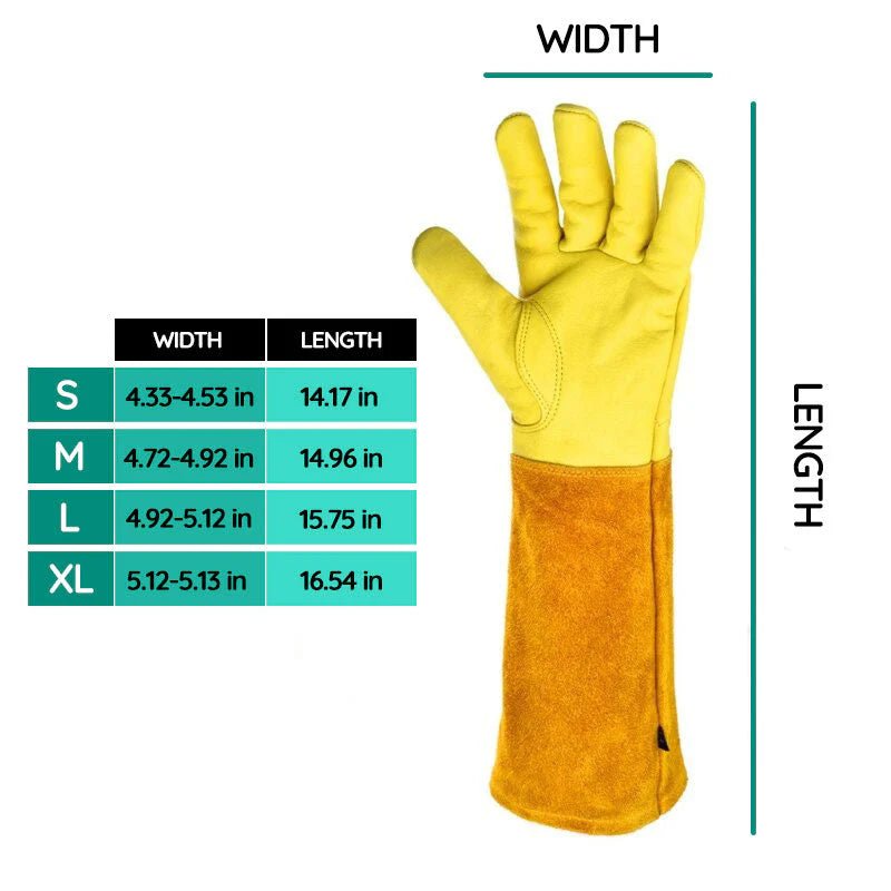 Guantes de jardinería resistentes TerraGuard — Banda elástica en la muñeca, pulgares y dedos con doble costura